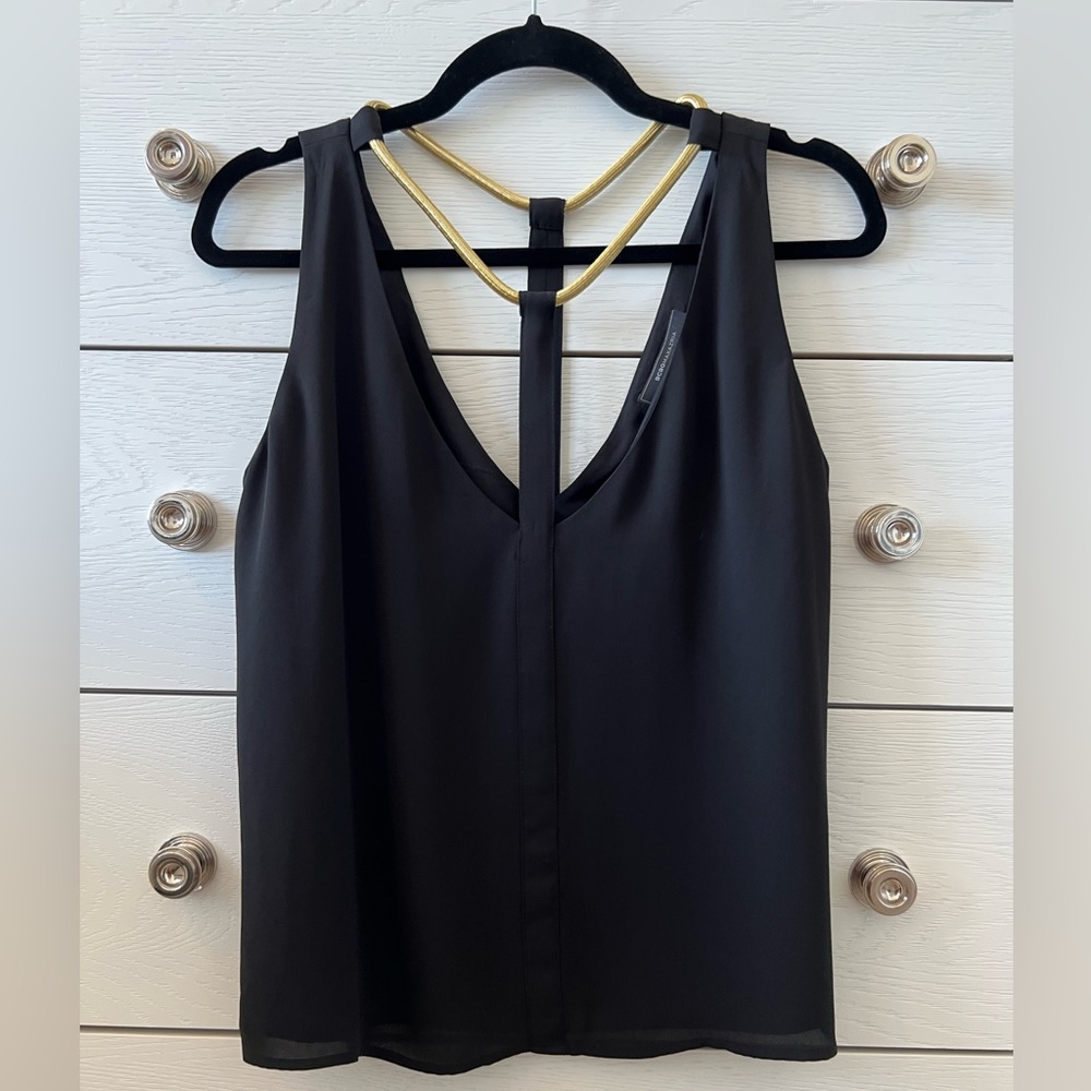BCBGMAXAZRIA - Black and gold rope tank - Medium